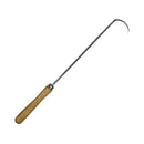 Stainless steel pigtail meat flipper with wooden handle for grilling and BBQ