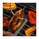 Stainless steel pigtail meat flipper with wooden handle for grilling and BBQ