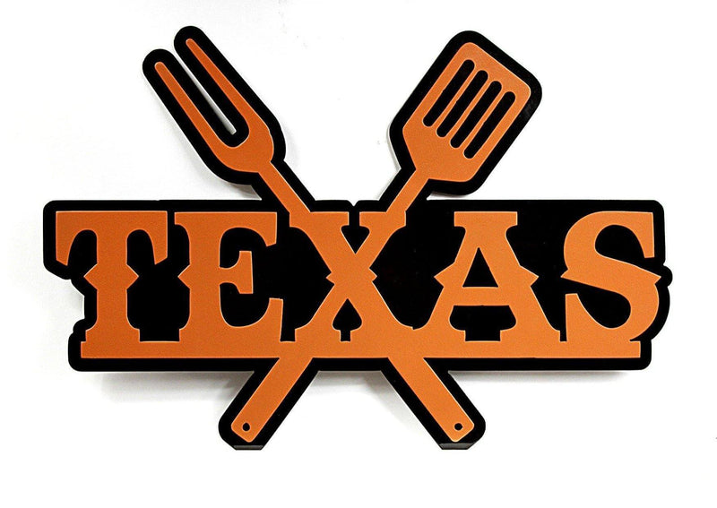 Texas BBQ Layered Metal Barbecue Sign DDR Fab