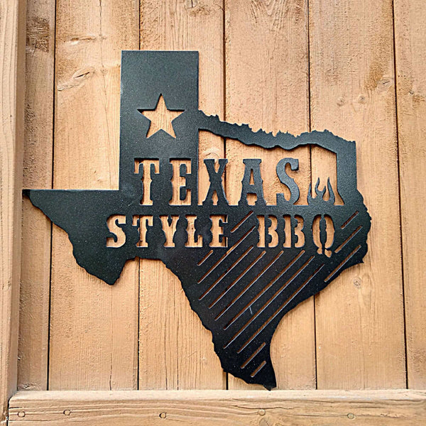 Texas Style BBQ Metal Sign DDR Fab