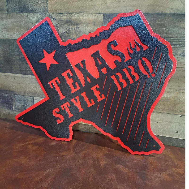 Texas Style BBQ Layered Metal Barbecue Sign DDR Fab