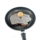 Pig-Shaped Cast Iron Bacon & Grill Press with wooden handle for even cooking and crispy bacon – DDR BBQ Supply