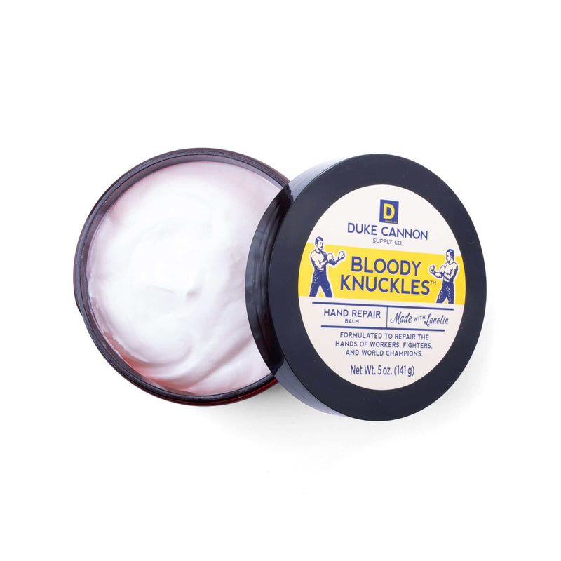 Duke Cannon Bloody Knuckles Hand Repair Balm 5 oz unscented tub for dry, cracked hands at DDR BBQ Supply