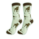 Chocolate Labrador dog socks for BBQ lovers at DDR BBQ Supply – perfect gift for grillers and their loyal Lab companions