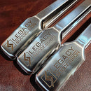 Personalized BBQ tongs with custom engraving, durable design, and soft-grip handle available at DDR BBQ Supply