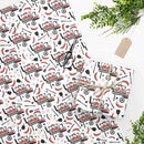 Classic BBQ Wrapping Paper in white with smokers, sausages, and peppers – DDR BBQ Supply