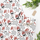 Lone Star BBQ Wrapping Paper in white with Texas, steaks, and grilling tools – available in 24x36 or 24x60 DDR BBQ Supply