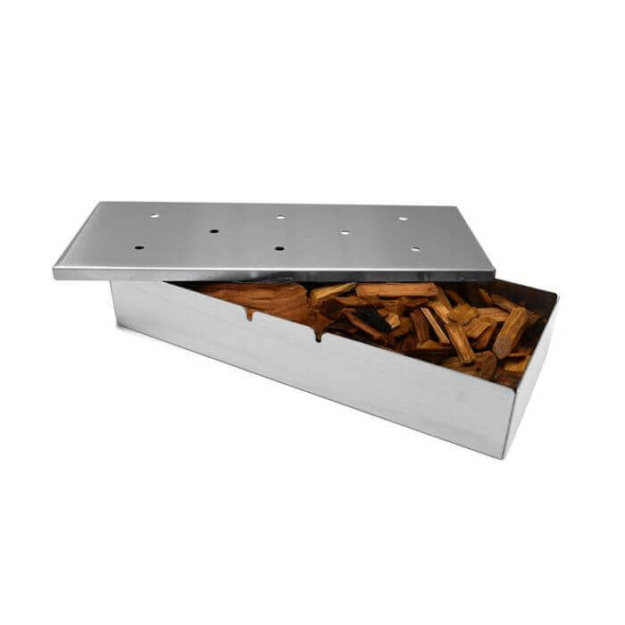 Stainless steel smoker box for charcoal, propane, and gas grills at DDR BBQ Supply