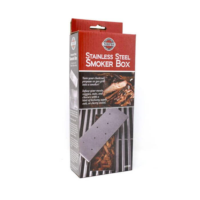 Stainless steel smoker box for charcoal, propane, and gas grills at DDR BBQ Supply