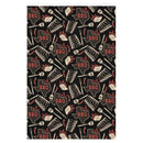 Texas BBQ Wrapping Paper in black with Texas outline, BBQ lettering, grilling tools, and ribs – DDR BBQ Supply