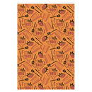 Texas BBQ Wrapping Paper in orange with Texas outline, BBQ lettering, grilling tools, and ribs – DDR BBQ Supply