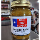 DDR BBQ Supply Tomatillo Salsa Medium 16 oz jar – fresh tomatillos and peppers with medium heat