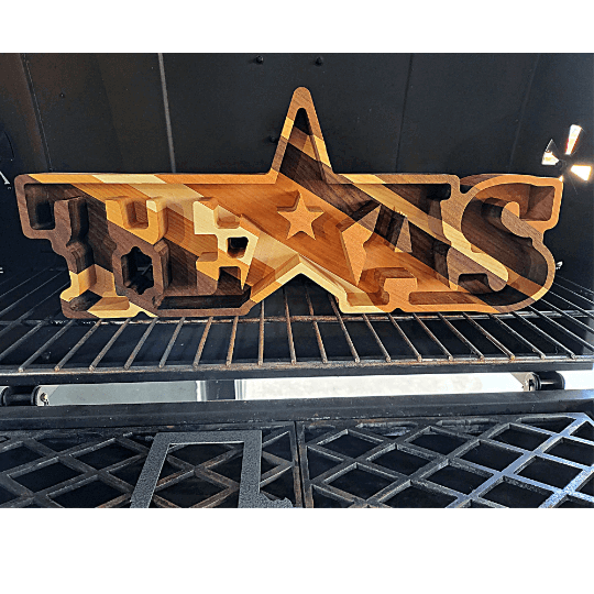 Texas with Star Wood Tray Two Acre Woodworks