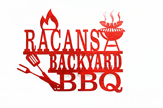 Backyard BBQ Metal Barbecue Sign DDR Fab