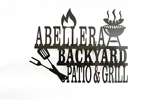 Backyard BBQ Metal Barbecue Sign DDR Fab