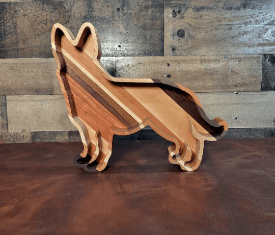 German Shepherd Tray Two Acre Woodworks