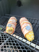 Grill Pinz Bacon Holders made from stainless steel for securing bacon wraps, stuffed meats, and grilled vegetables with corn on old country bbq pits toro charcoal grill. 