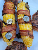 Grill Pinz Bacon Holders made from stainless steel for securing bacon wraps, stuffed meats, and grilled vegetables
