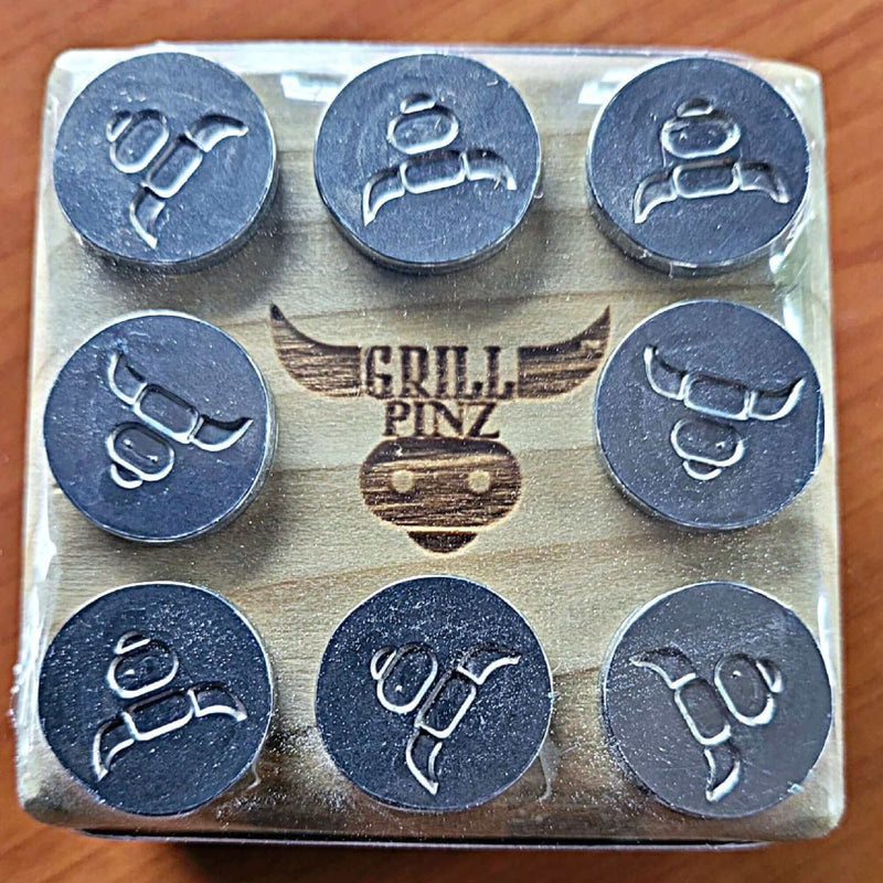 Grill Pinz Bacon Holders made from stainless steel for securing bacon wraps, stuffed meats, and grilled vegetables