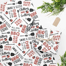 “All You Need Is BBQ” white wrapping paper with meats, veggies, and BBQ sayings – 24x36 or 24x60 at DDR BBQ Supply
