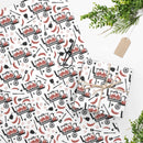 Classic BBQ Wrapping Paper in white with smokers, sausages, and peppers – DDR BBQ Supply
