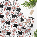 Lone Star BBQ Wrapping Paper in black with Texas, steaks, and grilling tools – available in 24x36 or 24x60 DDR BBQ Supply