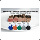 Grill Pinz nylon bacon holders and colorful meat markers safe for grilling Steak Doneness Markers – Grill with Precision, Serve with Confidence up to 500°F