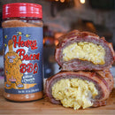 Meat Church Honey Bacon BBQ Rub 14 oz bottle with sweet honey, smoky bacon, and bold BBQ flavor, perfect for pork, chicken, and vegetables at DDR BBQ Supply