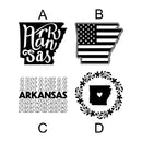 Arkansas leatherette tray in 6x6 or 9x9 with multiple designs for stylish organization at DDR BBQ Supply