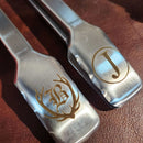 Personalized BBQ tongs with custom engraving, durable design, and soft-grip handle available at DDR BBQ Supply