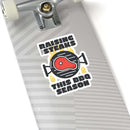Raising the Steaks BBQ sticker for coolers, smokers, and grilling gear – shop DDR BBQ Supply