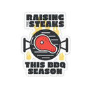 Raising the Steaks BBQ sticker for coolers, smokers, and grilling gear – shop DDR BBQ Supply