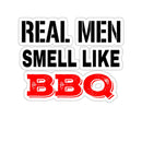Real Men Smell Like BBQ sticker for coolers, smokers, and grill gear – shop DDR BBQ Supply