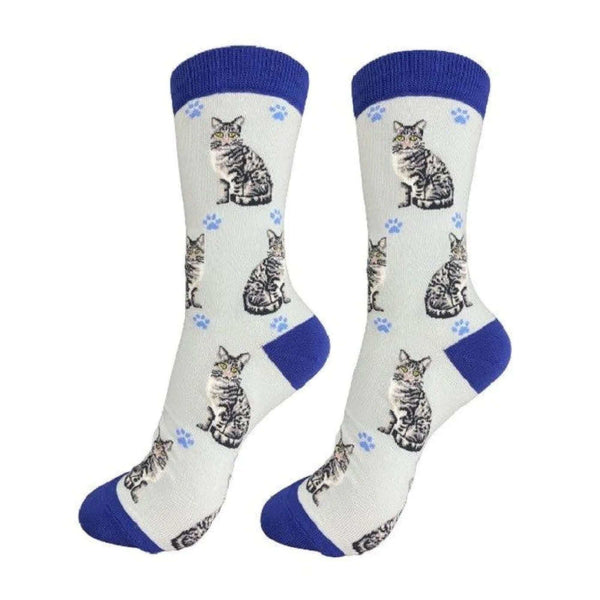 Silver Tabby Cat Socks E & S Pets/Faire