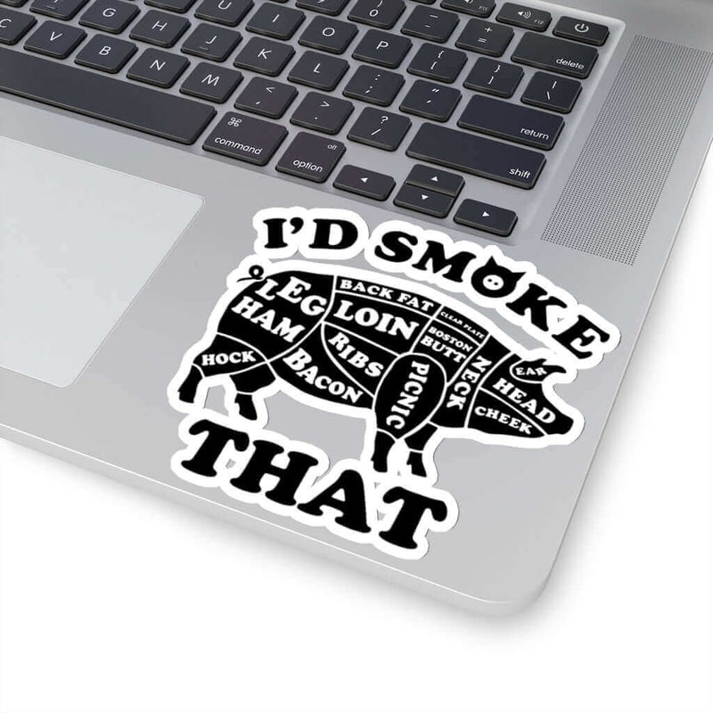 I'd Smoke That Pig BBQ sticker for smokers, coolers, and BBQ setups – shop DDR BBQ Supply