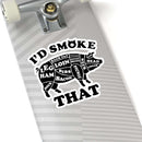 I'd Smoke That Pig BBQ sticker for smokers, coolers, and BBQ setups – shop DDR BBQ Supply
