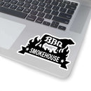 Texas BBQ sticker with Smokehouse Steer design for coolers, smokers, and BBQ gear – available at DDR BBQ Supply