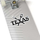 Texas BBQ sticker with Lone Star design for coolers, smokers, and BBQ gear – shop DDR BBQ Supply