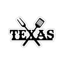 Texas BBQ sticker with Lone Star design for coolers, smokers, and BBQ gear – shop DDR BBQ Supply