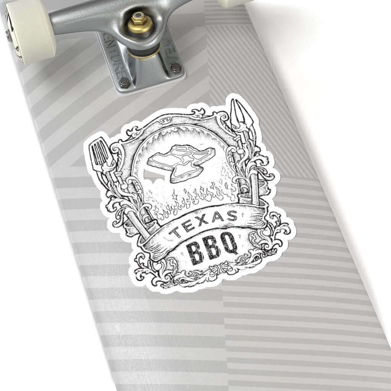 Texas BBQ sticker with Lone Star style for coolers, smokers, and grilling gear – shop DDR BBQ Supply