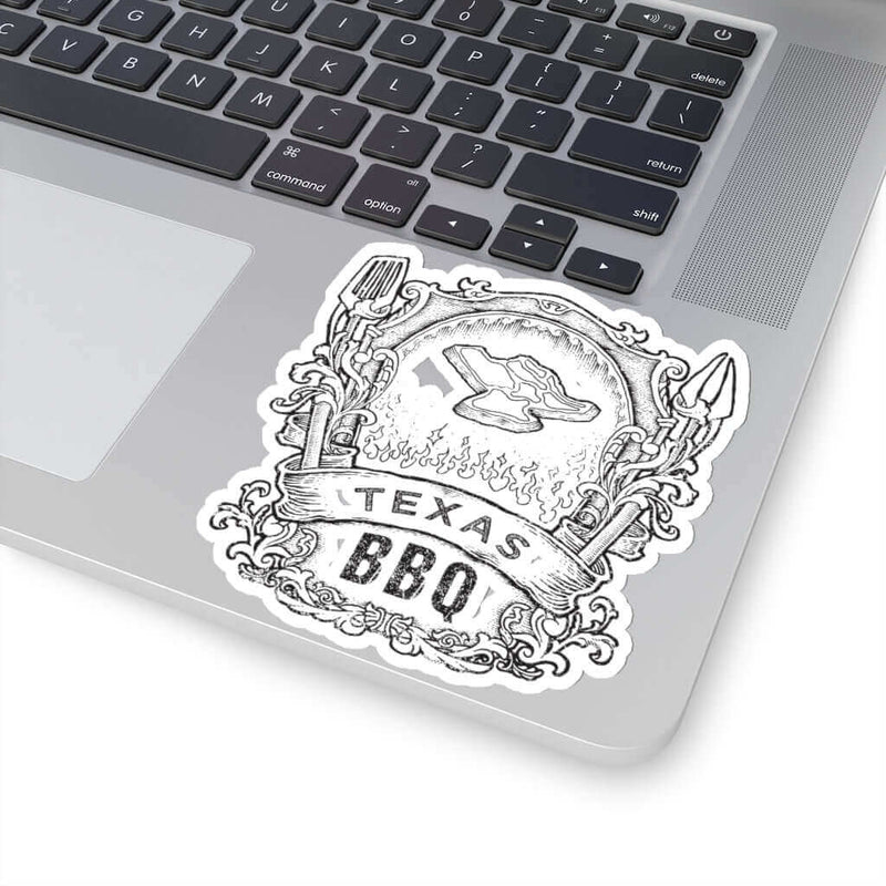 Texas BBQ sticker with Lone Star style for coolers, smokers, and grilling gear – shop DDR BBQ Supply