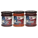 Texas Pepper Jelly 3 Pack with sweet and spicy habanero fruit jellies in assorted flavors