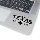 Texas Est 1845 BBQ sticker for coolers, smokers, laptops, and BBQ gear – shop DDR BBQ Supply