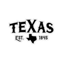 Texas Est 1845 BBQ sticker for coolers, smokers, laptops, and BBQ gear – shop DDR BBQ Supply