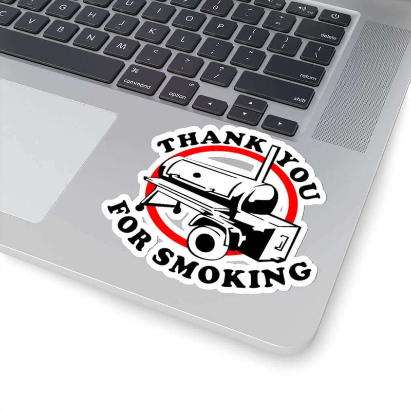 Thank You For Smoking BBQ sticker with smoker illustration – shop DDR BBQ Supply
