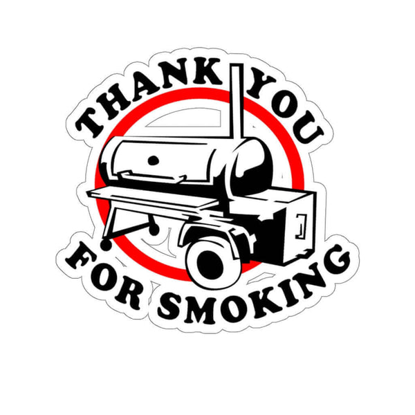 Thank You For Smoking BBQ sticker with smoker illustration – shop DDR BBQ Supply