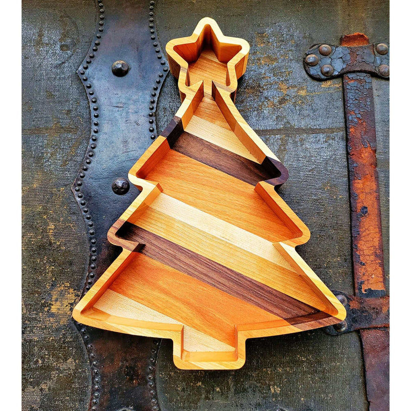 Christmas Tree Wood Tray Two Acre Woodworks