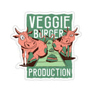 Veggie Burger Production BBQ sticker mocking plant-based burgers – shop DDR BBQ Supply